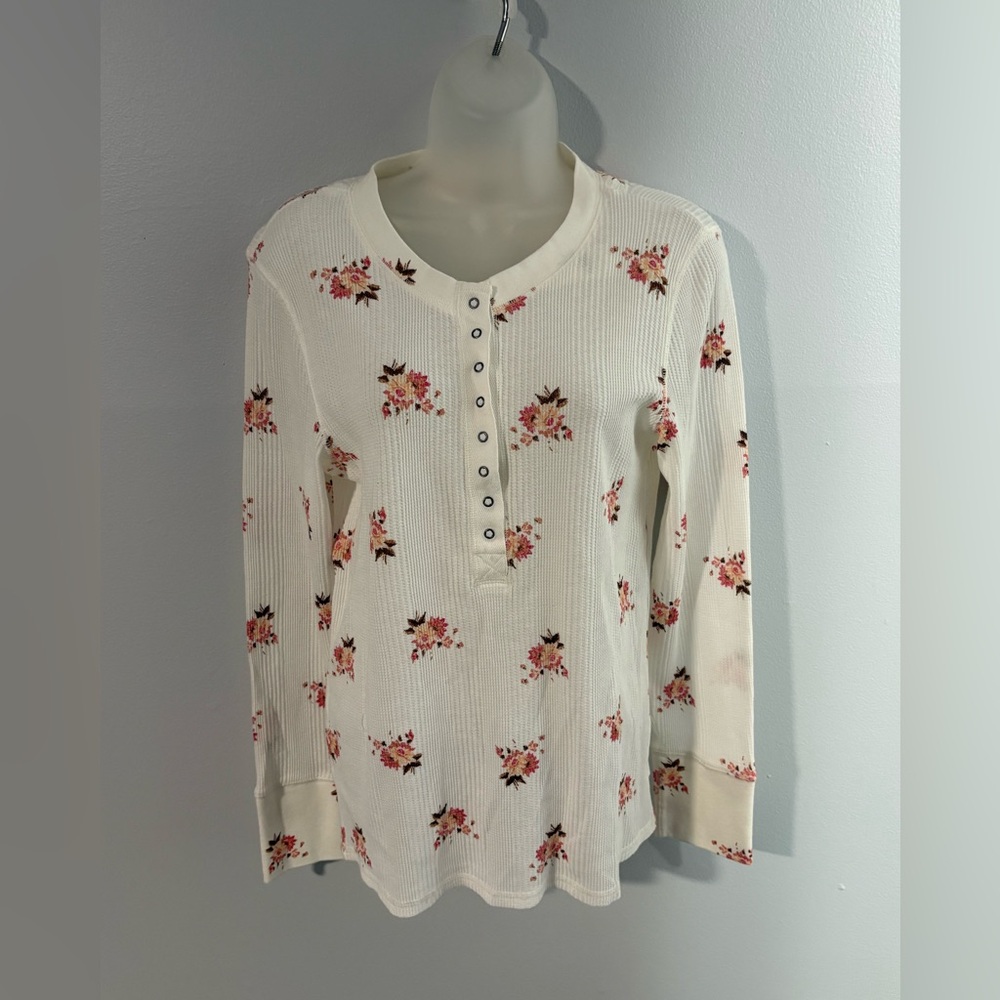 Aerie • Floral Snap Henley Long Sleeve